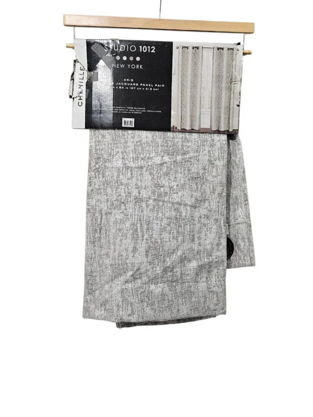 Studio 1012 New York Aris Metallic Window Panel Grommet Chenille Curtain New